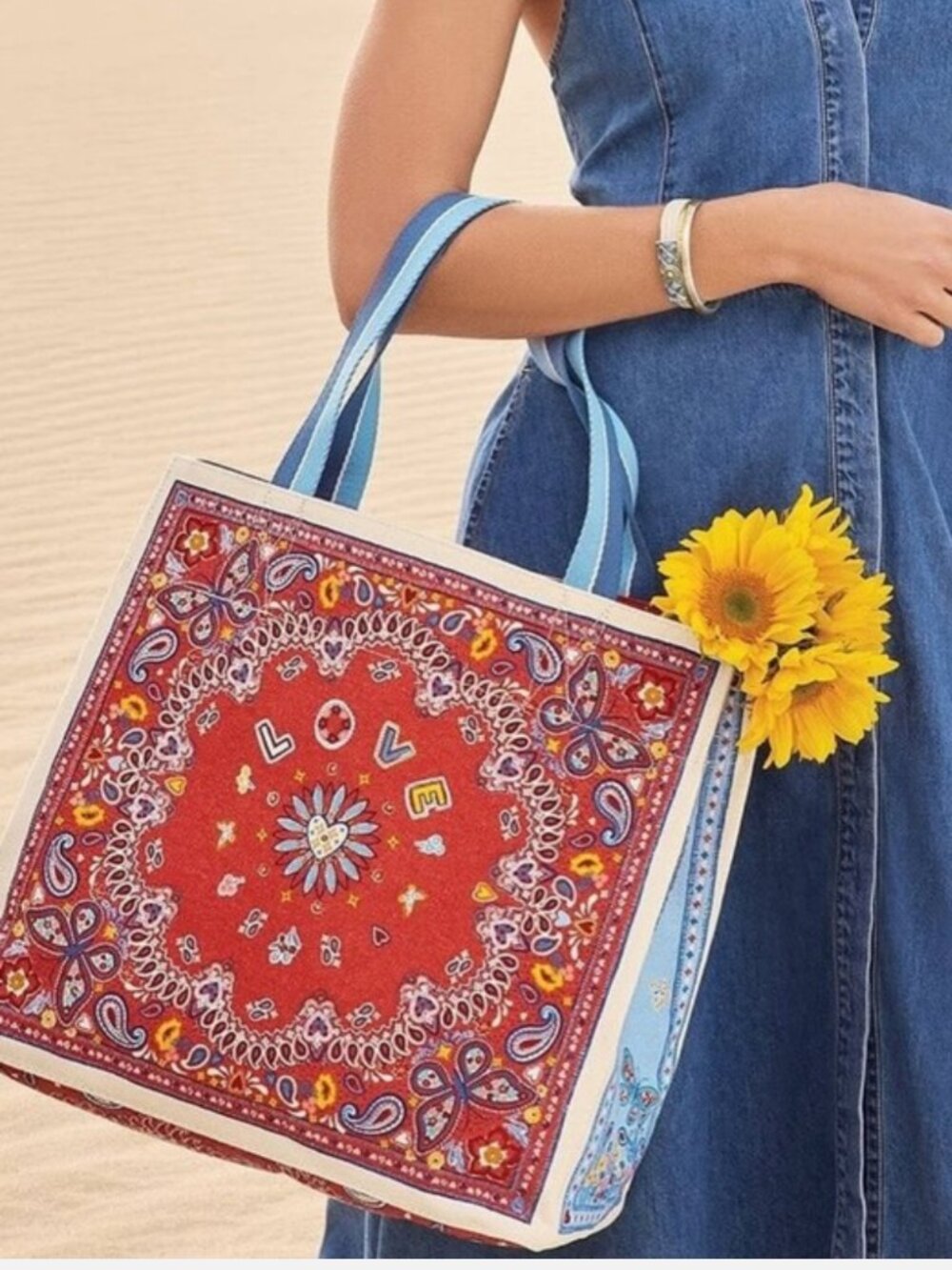 NWT Brighton Bandana Live Butterfly Tote Bag 14' x 15"